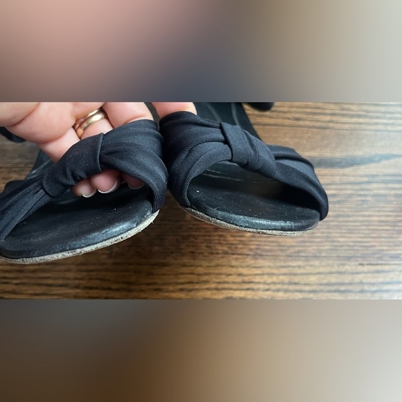 Fendi Black  Stretch Fabric Ankle Wrap Flat Sandals Size 37.5 (7/7.5 US) - Picture 4 of 7